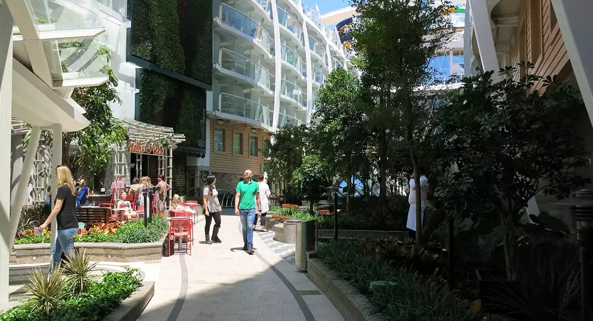 Plantscape design in walking area