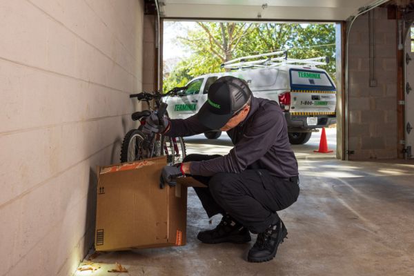 terminix tech inspecting garage