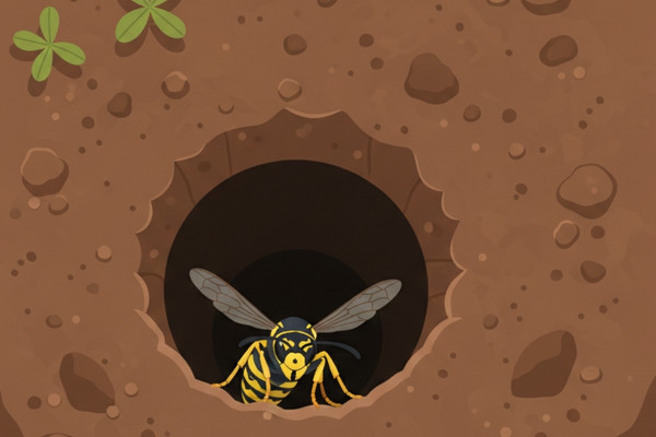 wasp in ground nest
