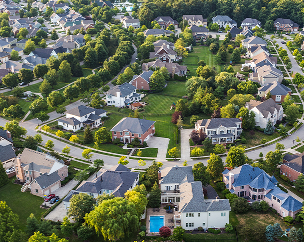 Houses in a neighborhood