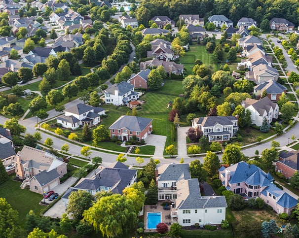 Houses in a neighborhood