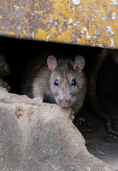 Rodent underneath house foundation